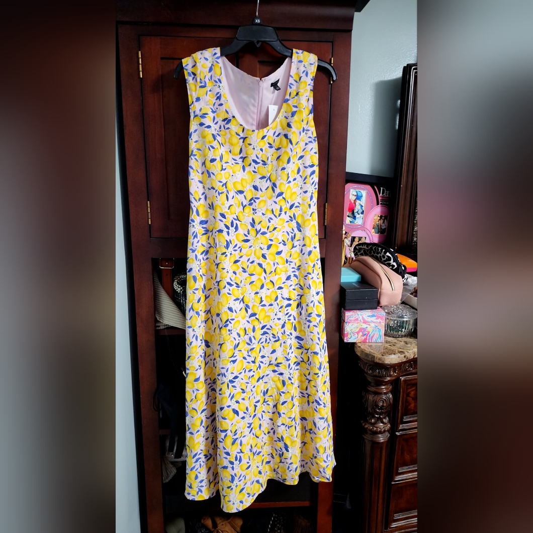 Ntw Ann Taylor Lemon Flare Midi Dress Size 2